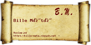 Bille Máté névjegykártya